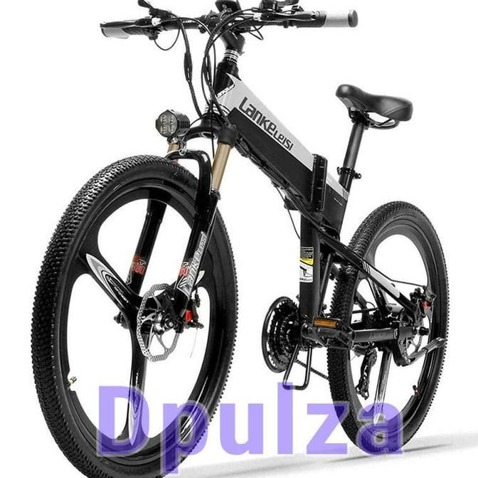 sepeda listrik elektrik ebike MTB lipat Lankeleisi XT600 - Black/Gray