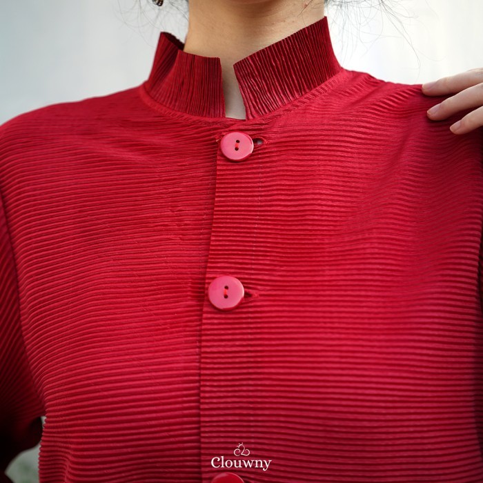 CLOUWNY - Atasan Gravity Button Pleats Tunik Premium Pleats - Milo
