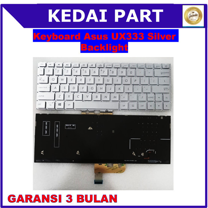 Keyboard Asus Zenbook 13 UX333 UX333FAC UX333FLC Silver Backlight Backlite