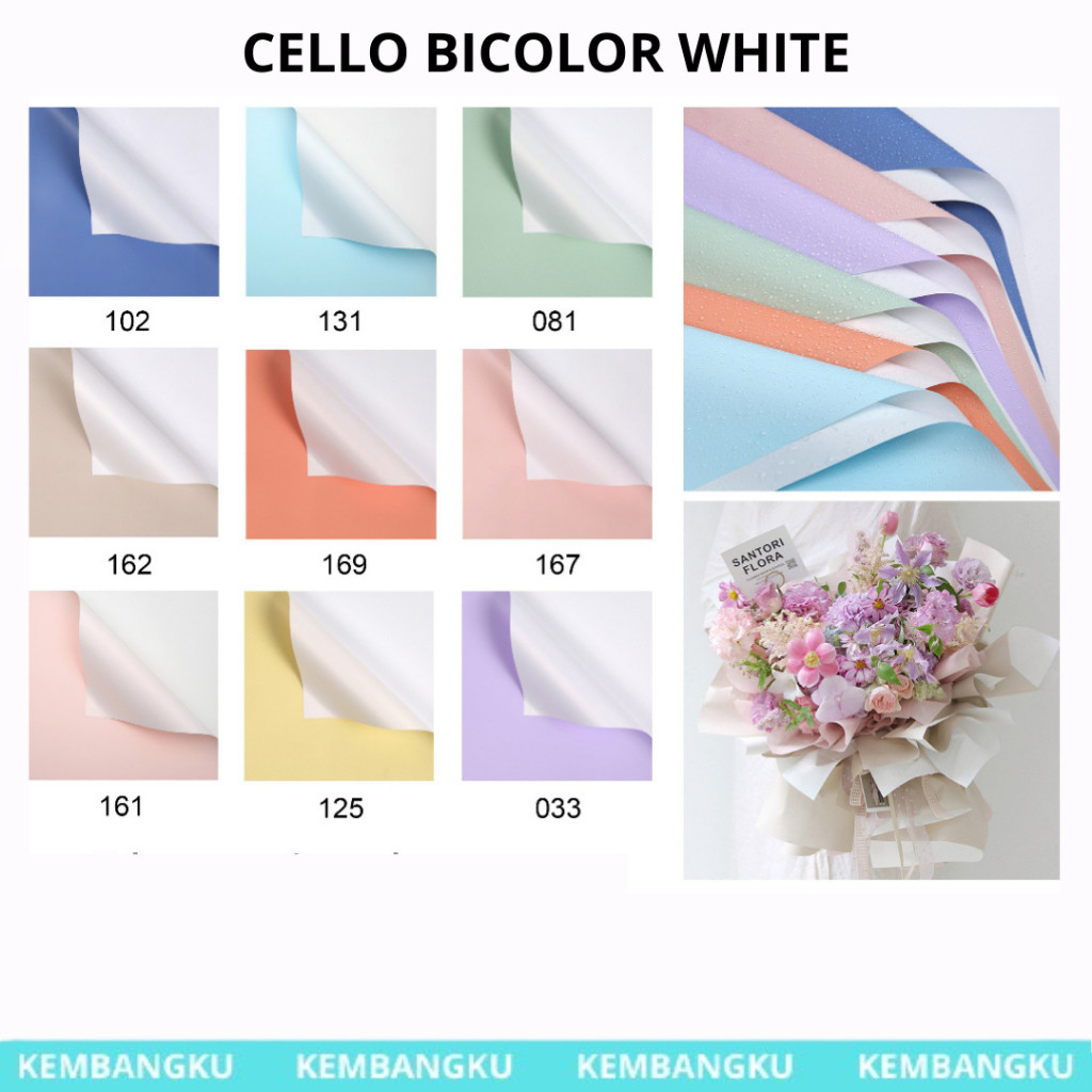 

(Lembaran)Kertas Buket Cellophane Bicolor White / Flower Wrapping paper
