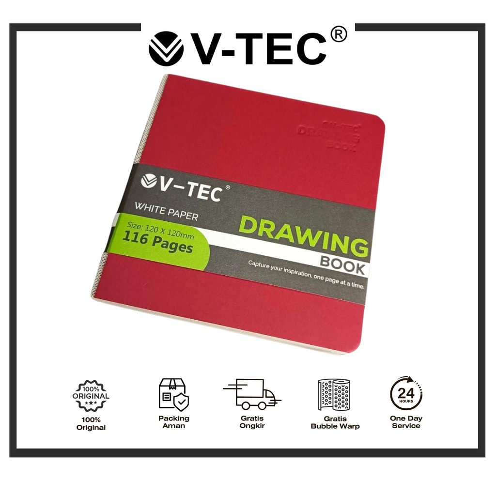 

V-TEC DRAWING BOOK 175X175 200GSM / BLACK PAPER DBB 2103 // CRAFT PAPER DBC 3103 // WHITE PAPER DBW 1103 PCS