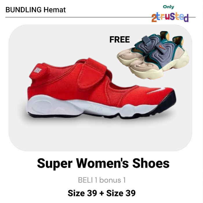 Nike Air Rift Red White n Nike Aqua Rift Sneakers Grey 'Cream Gray' Womens - Merah, 38 free 1 pcs