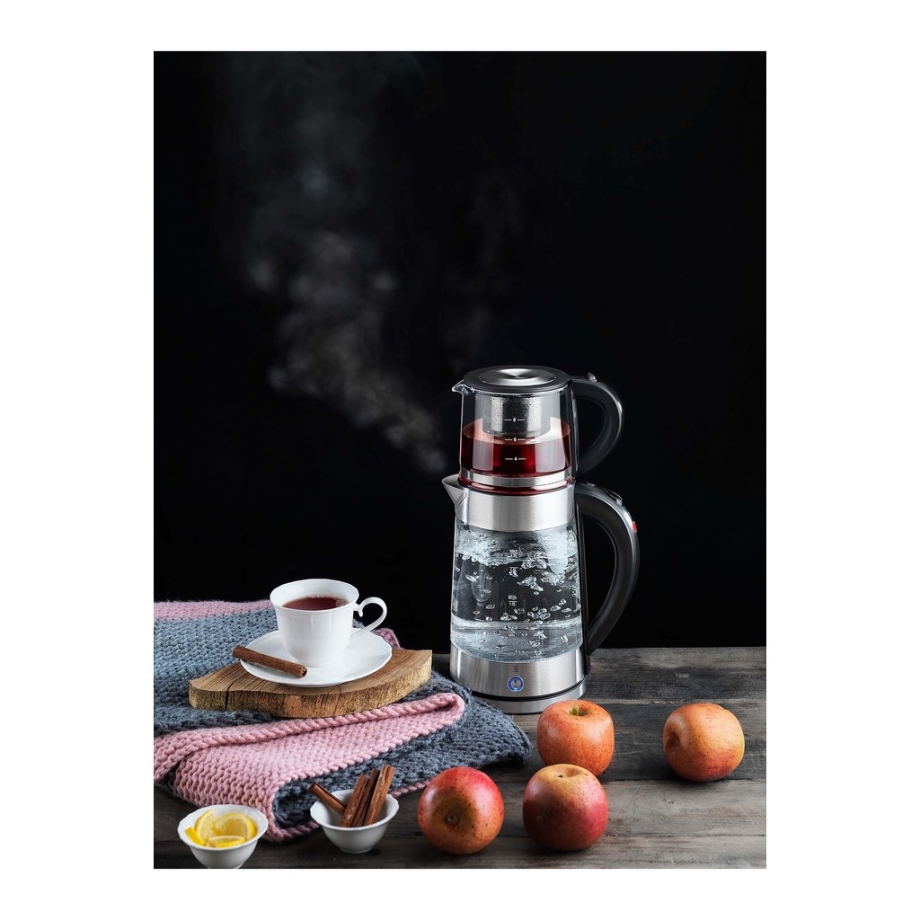 Glass Tea Maker Kettle 4 Piece Transparent