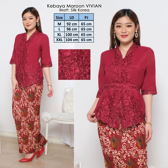 

✨LARIS✨ -Atasan Kebaya Bordir Modern Lengan 3/4 Putih Elegan Mewah Terbaru - Putih 3/4, XL