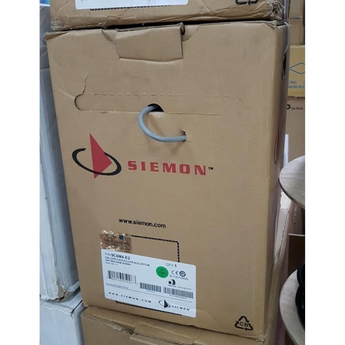 Siemon Kabel Cat6 / Cat 6 Cable Lan Utp 24AWG Grey ( 9C6M4-E2 ) - Ungu - Biru
