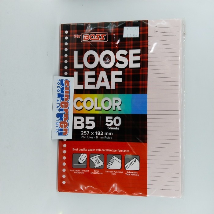 

Loose Leaf Isi Binder B5 Pink 50 Lembar Bigboss