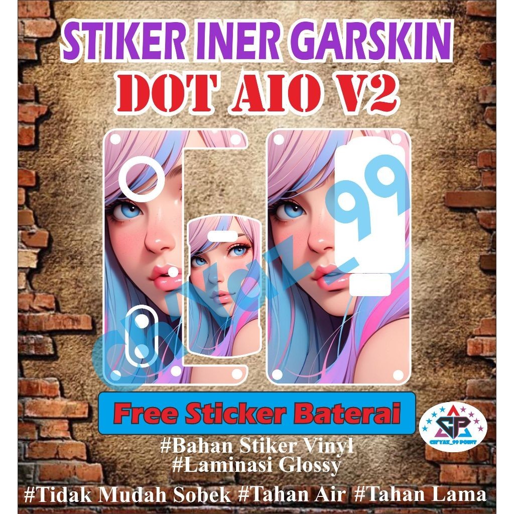 

STICKER INER GARSKIN PELINDUNG CASING DOT BAHAN VINYL GLOOSY+LAMINASI