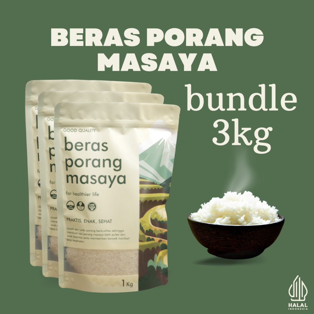 

Bundle 3kg Masaya Beras Porang | Instant Konjac Rice - Mudah & Praktis