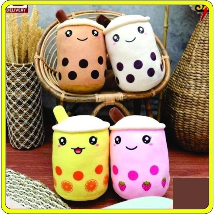 Baru Boneka Boba Size 16 x 25 cm Boneka Minuman Milk Tea Bubble Boba Kecil