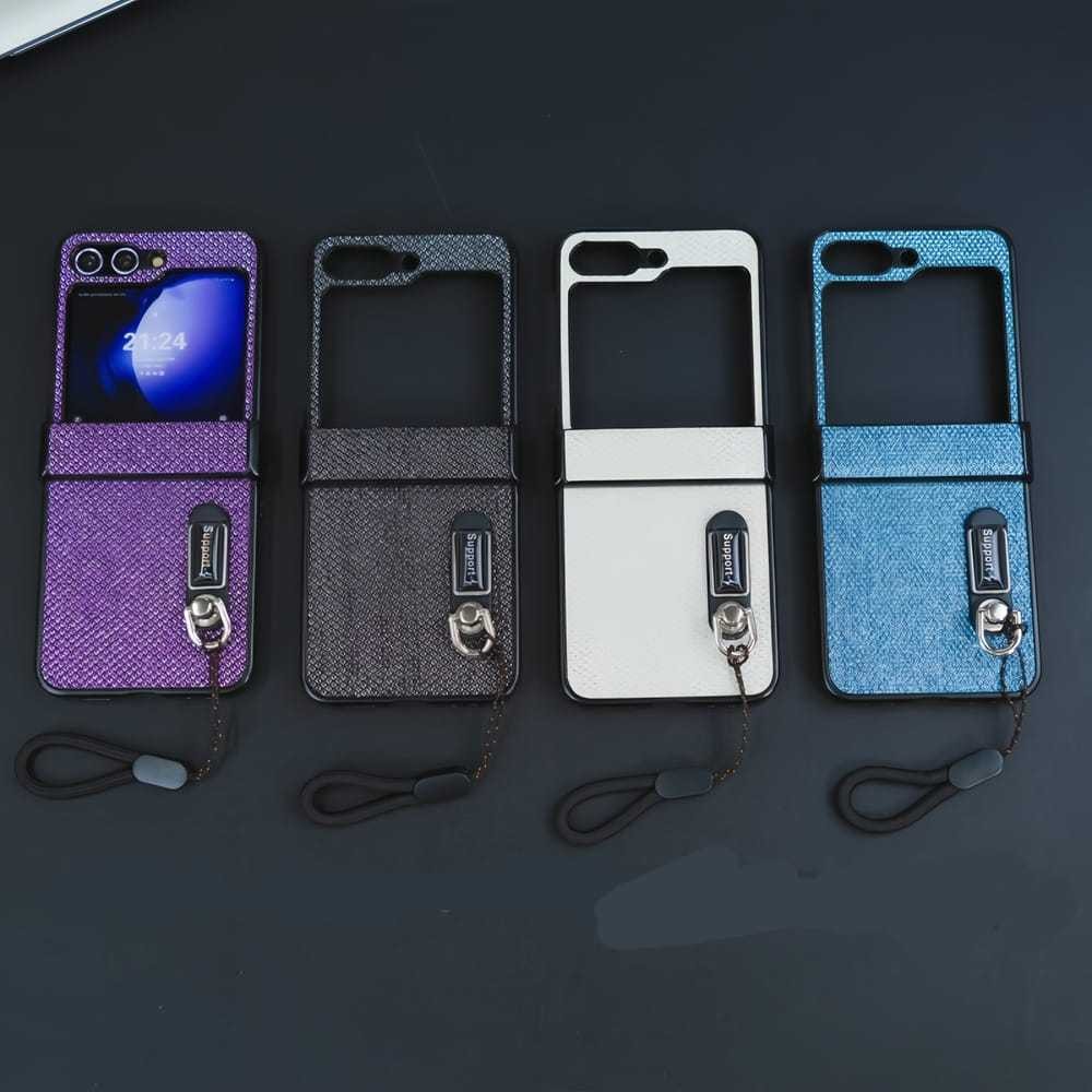 Hard Case Gliter Feel Like Jeans With Lanyard And Bracket Stand Fold Silikon Phone Case Ultra thin T