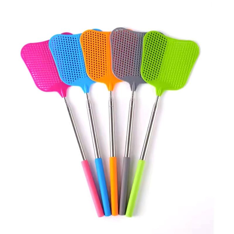 Alat pemukul lalat / pemukul nyamuk / pemukul serangga/ Baja Tahan Karat Desain Teleskopik Pemukul L