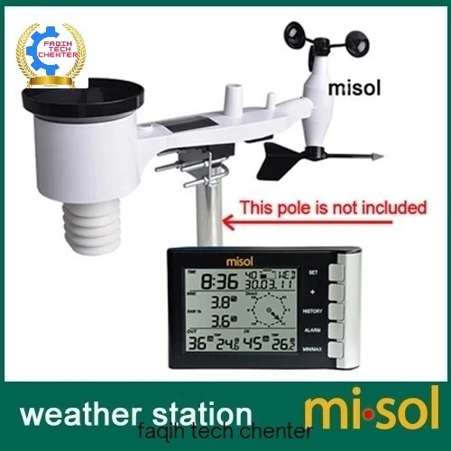 Wireless Weather Station MISOL Rain Gauge Wind Speed Temperature
