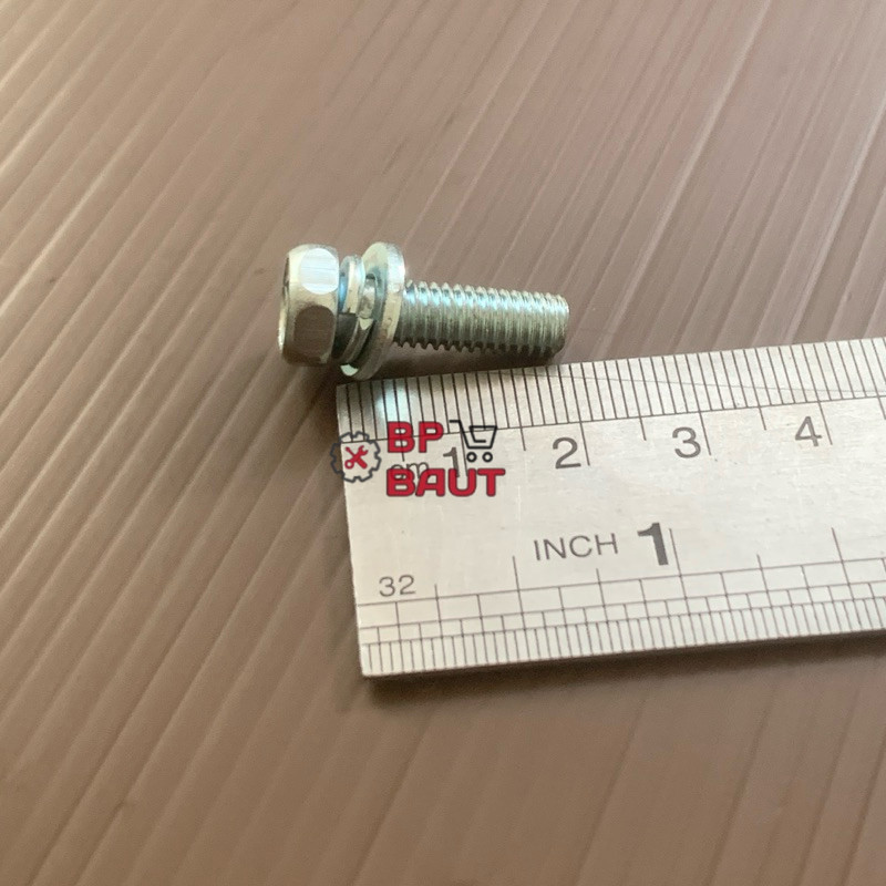 BAUT DOUBLE RING M6x20 KUNCI 10 BOLT M6 ORI