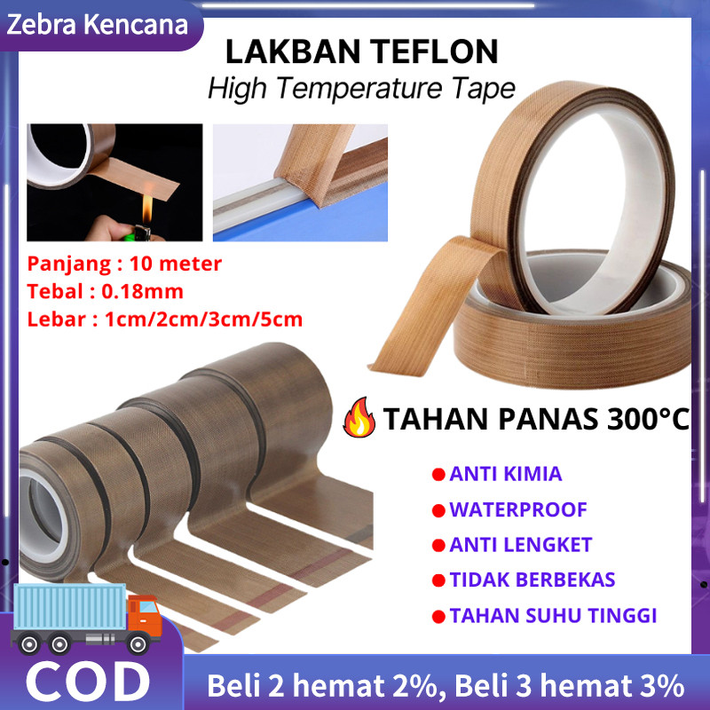 Lakban Isolasi Tahan Panas 300C Teflon Tape PTFE Coklat Selotip Kertas High Temperature