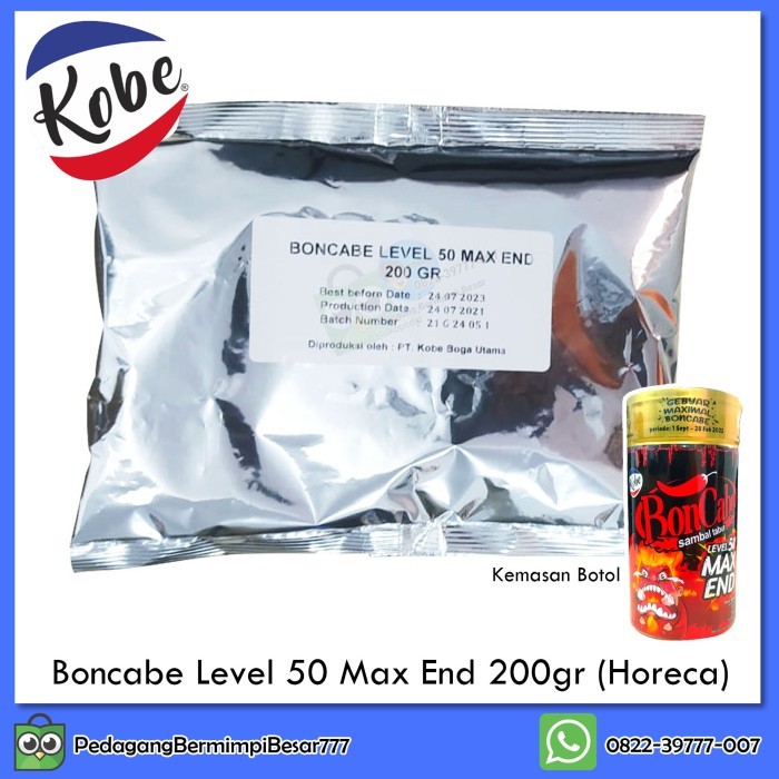 

✨TERLARIS -Boncabe Level 50 Max End 200gr | Sambal Tabur | Cabe Bubuk Pedas