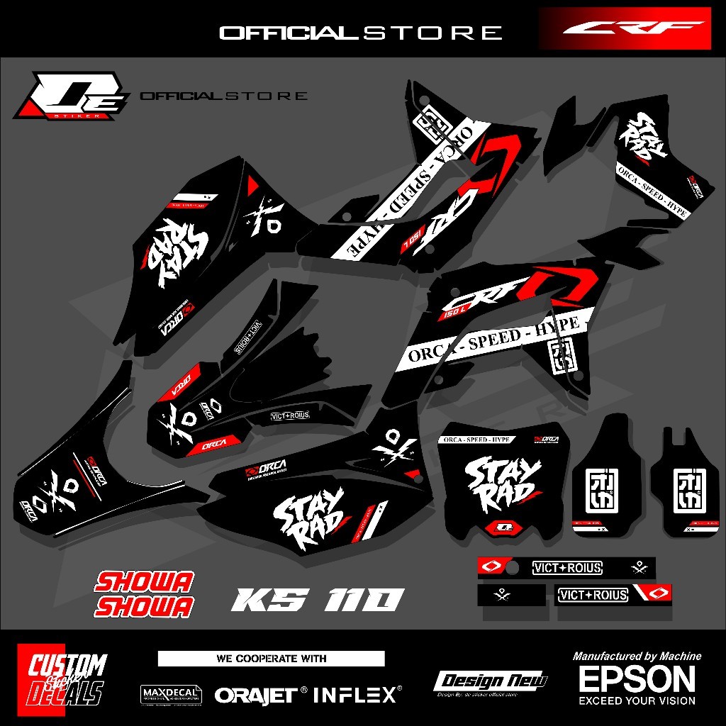 amanah Decal Sticker CRF 150 L-Stiker Striping List Full Body Satu Set Ks110
