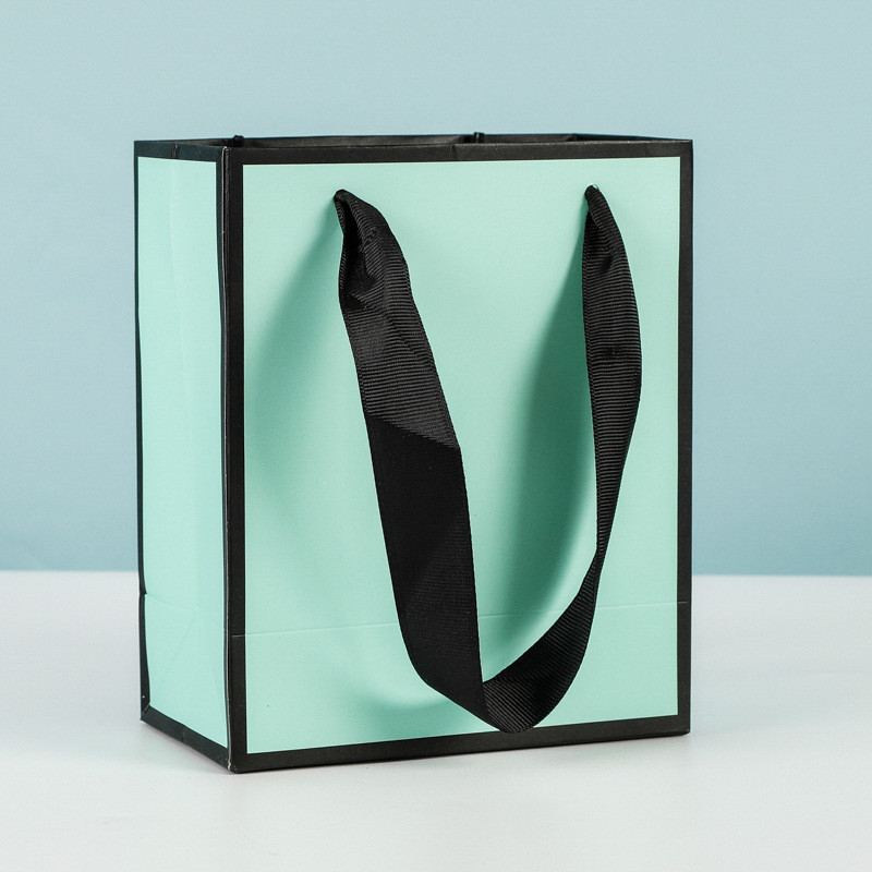 

10 Pcs Custom Logo Paper Package Blue Bag Christmas Gifts Bags Wedding Gifts Package Bags Clothes Package Bags Brides Bags