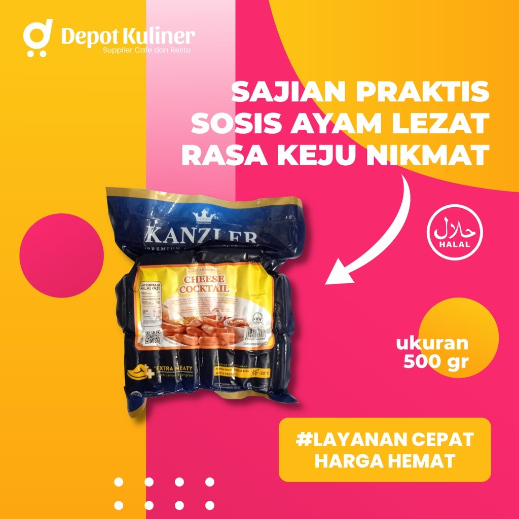 

Sosis Kanzler Cheese Cocktail Sosis Ayam Rasa Keju