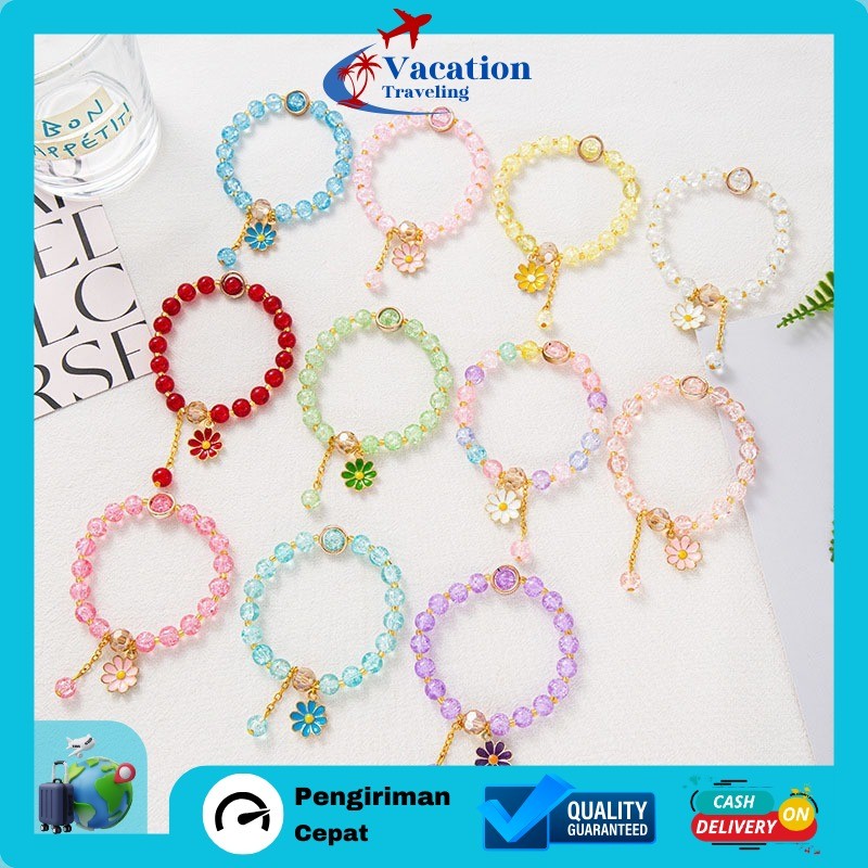 VT - PERHIASAN GELANG KRISTAL KOREAN STYLE MOTIF SUN FLOWER / PERHIASAN GELANG TANGAN ANAK KOREAN BU