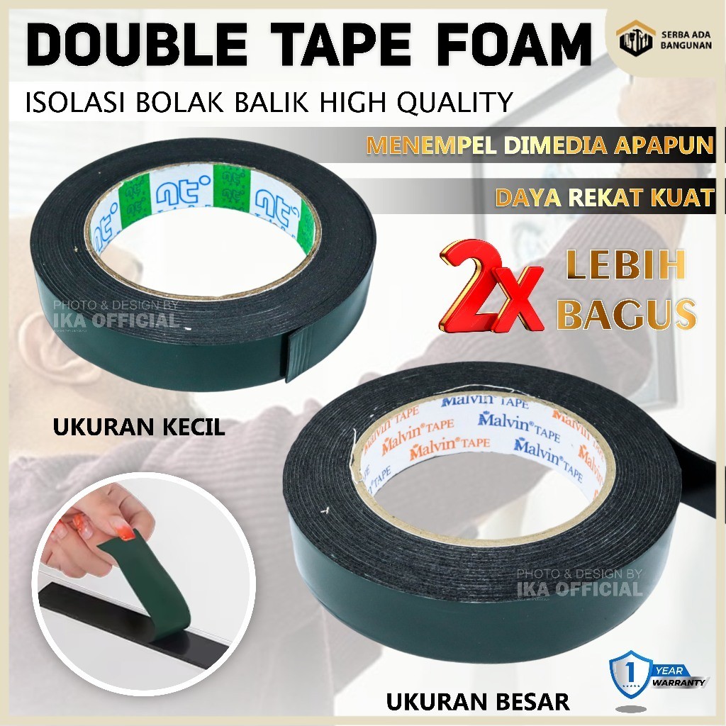 

Double Tape Hijau Busa 1 Inch x 5 Meter Foam 3m Double Tape Foam 1 inch x 5 meter 5m Solatip Lakban Busa Hijau 1inchi isolasi bulak balik