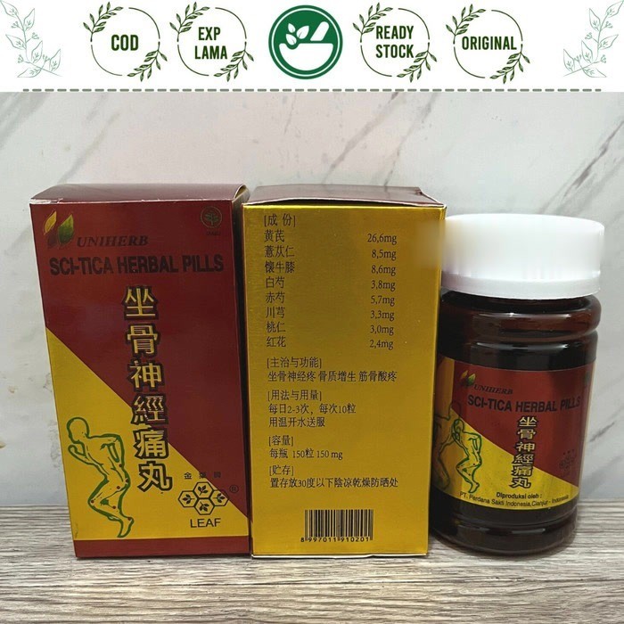 UNIHERB SCI-TICA HERBAL PILLS 150 PIL SCIATICA ZUO GU SHEN JING YONG BEST SUPLEMEN SHOPEE
