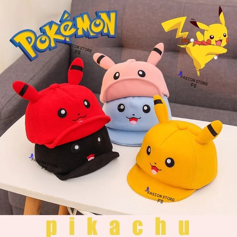 Topi anak laki laki perempuan usia 2-10 tahun topi baseball karakter pikachu lucu