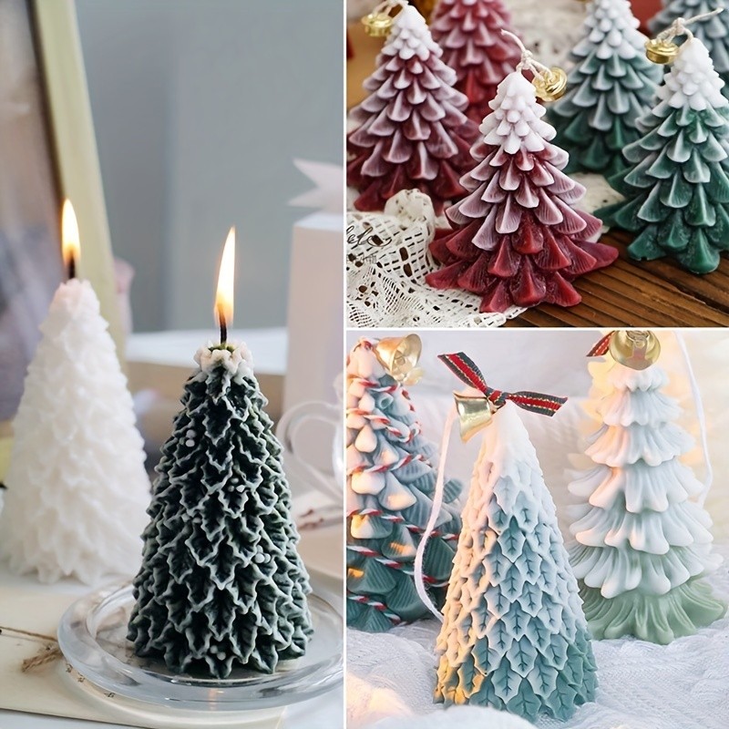 

Large 3D Christmas Tree Candle Silicone Mold DIY Aromatherapy Gypsum Soap Resin Ice Baked Pine Wood Mold Wall Decoration Holiday