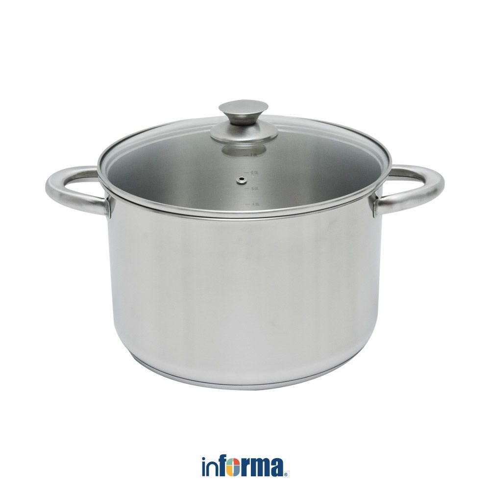 Informa Cooking Color 26 cm Lincoln Panci Stockpot Dengan Tutup Pot Masak Sup Food Grade Panci Kuah 