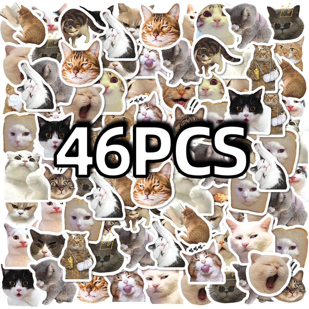

46pcs Cute And Popular Cute Pet Emoji Decoration Stickers, DIY Mobile Skateboard Bicycle Notebook