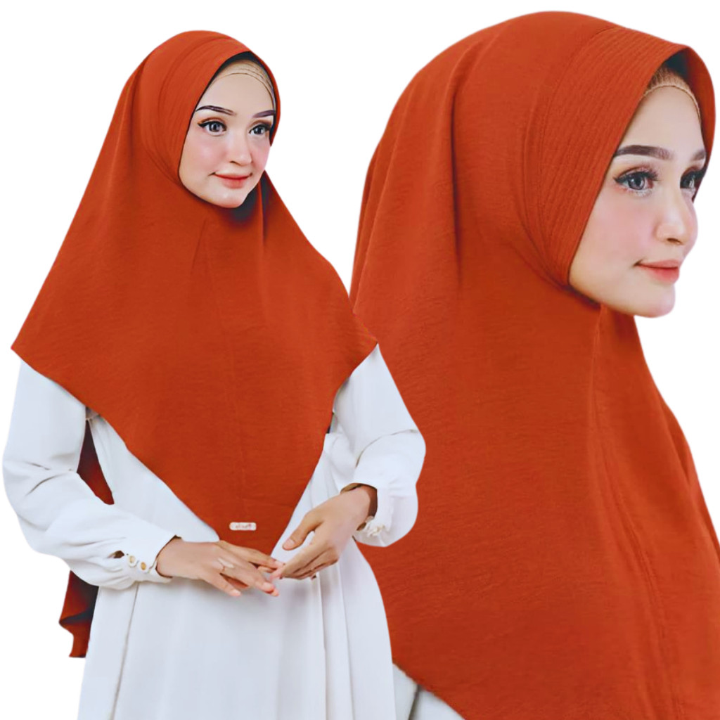 Khimar Jilbab Carla Pad Antem Size L Cringkle Airflow PREMIUM