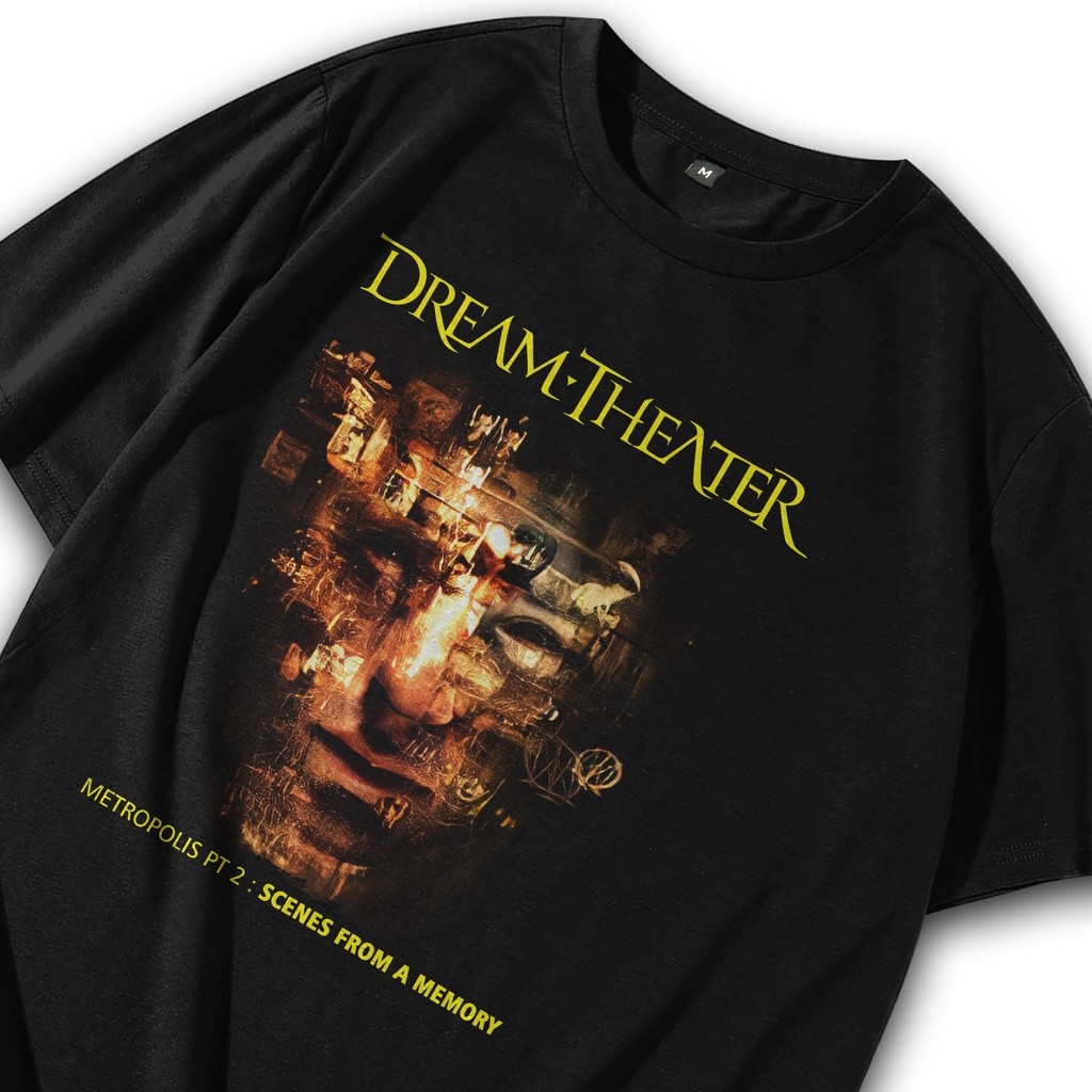 T shirt Band / Kaos Band Dream Theater Face / Baju Tshirt Band / Musik Metal Punk Rock Oversize Atas