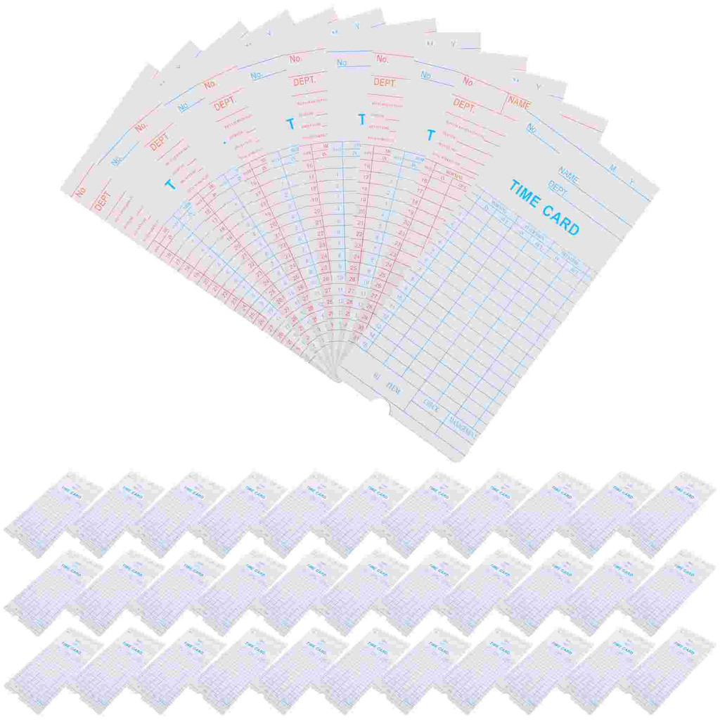 

100 Pcs Timecard Office Use Attendance Cards Paper Papers Recording Timecards Punch Weekly Supply