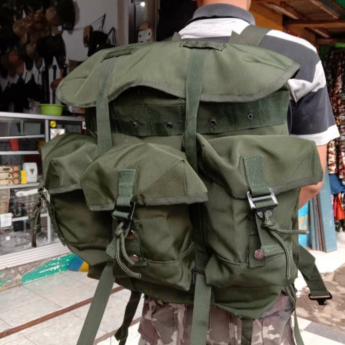 PROMO GSM Ransel Korea Jatah TNI POLRI Ransel Tempur Hitam BRIMOB