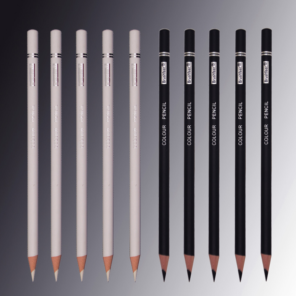 

6pcs Black White Color Pencils Permanent Color Drawing Pencil Oil-based Wooden Colored Pencils For Artist And Beginner Art