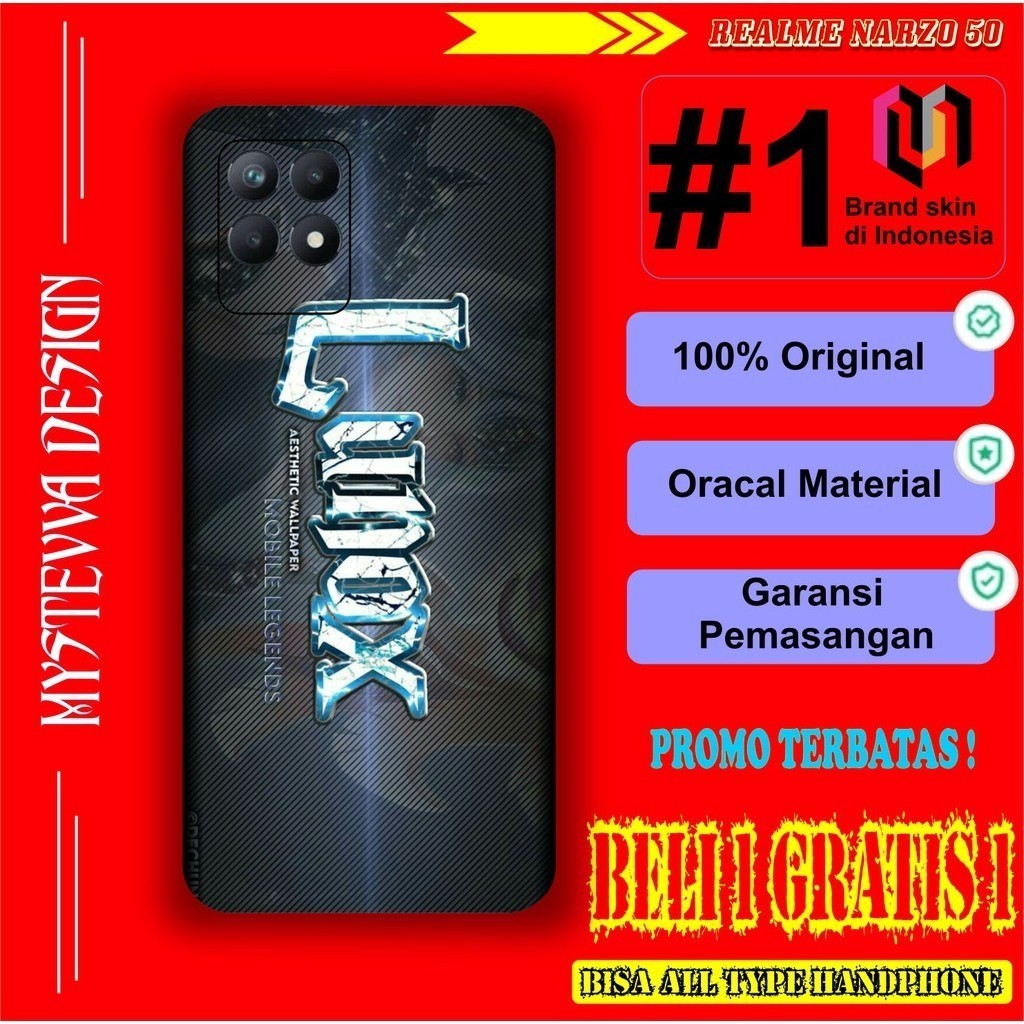 PROMO Garskin Skin REALME NARZO 50 Skin Pelindung Body motif Hero Mlbb