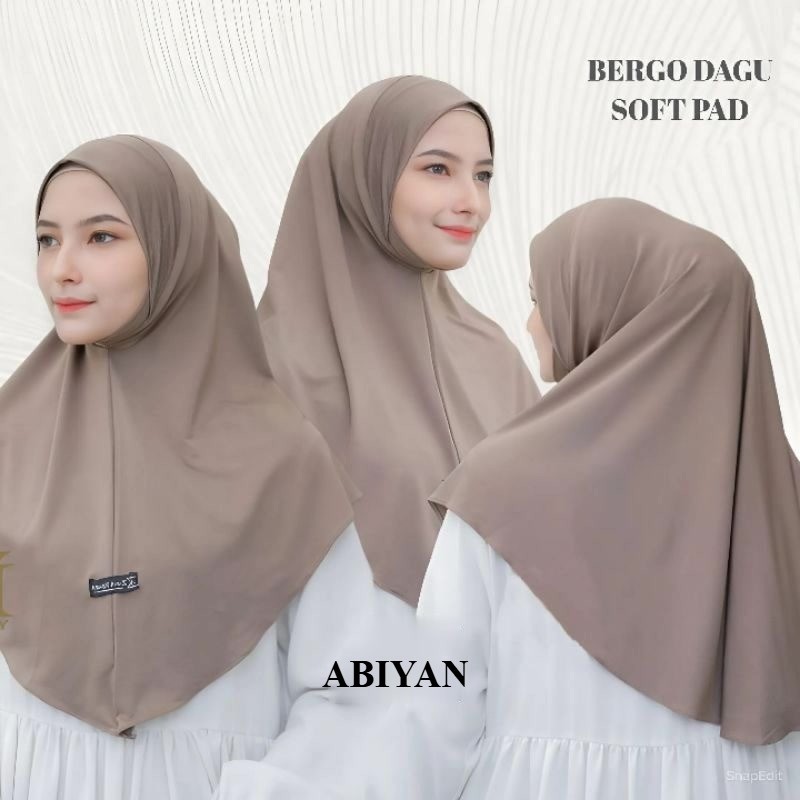 ABIYAN-Hijab Instan Dagu Malaysia | Hijab Bergo Dagu Malaysia Premium | Hijab Dagu Malay