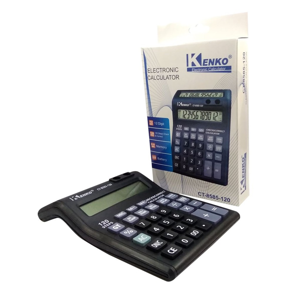 

Kalkulator Kenko CT 8585-120 Electronic Calculator 12 Digits Dual Layar