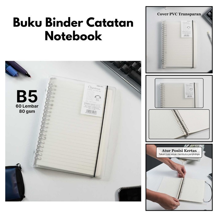 

SPCR Buku Binder Notebook Catatan Cover PVC Transparan NUHAS5