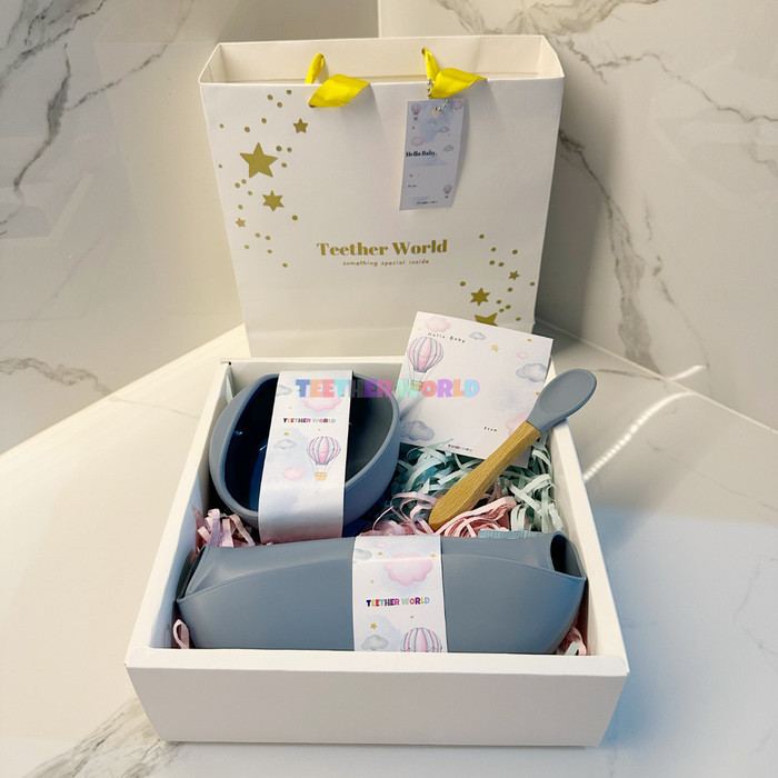 

[New Arrival] HAMPERS BAYI SILICONE FEEDING SET / PAKET MPASI / BABY NEW BORN HAMPER - RBOWL+S+BIB MIS
