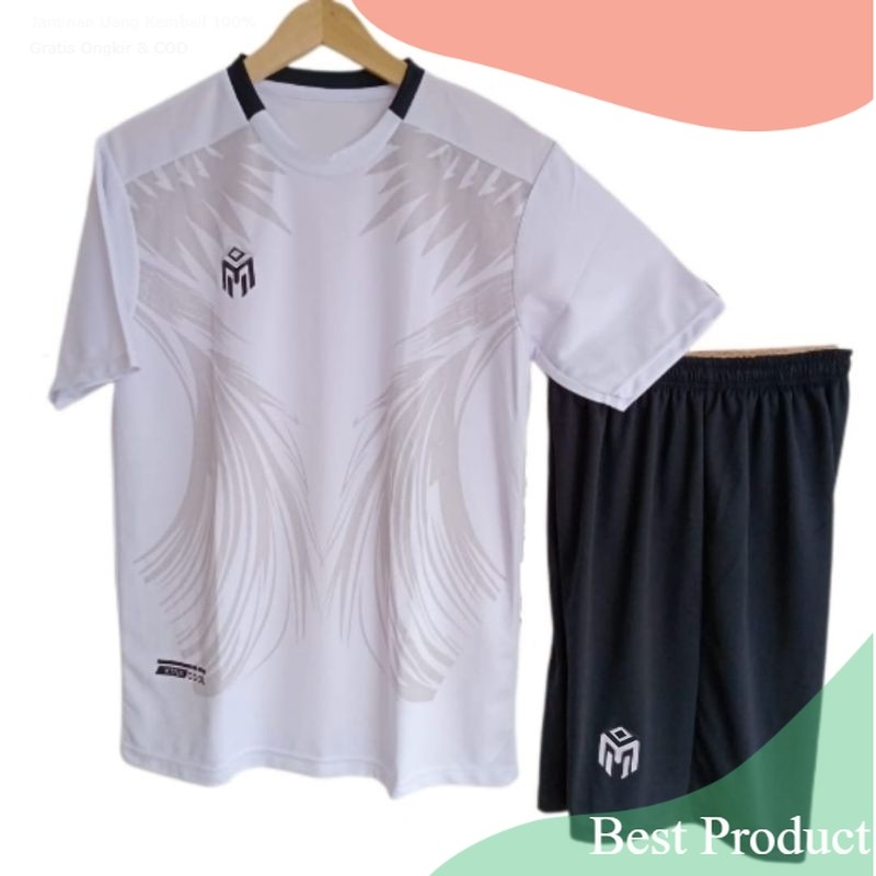 STELAN JERSEY DEWASA | KAOS BOLA FUTSAL VOLEY/ HITAM PUTIH KUNING