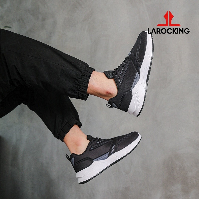 GARANSI Larocking - Raptor Hitam Sepatu Sneakers Running Gym Shoes Sport