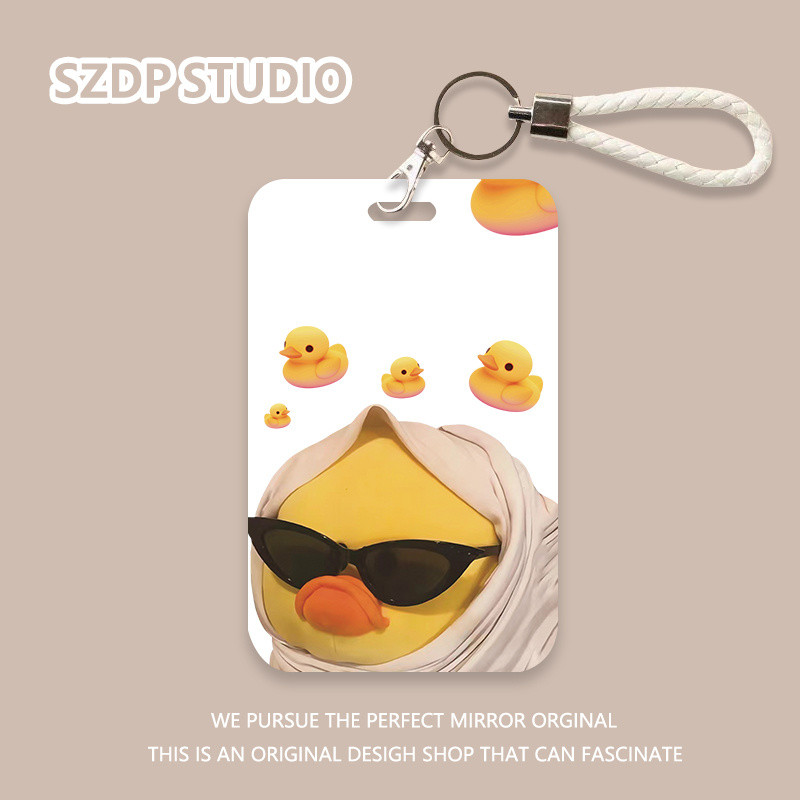 

ID CARD Pola bebek kuning kartun Korea, penutup pelindung gantungan kunci terintegrasi kawaii lucu, penutup pelindung kartu bank, kartu ID, penutup pelindung kartu bus