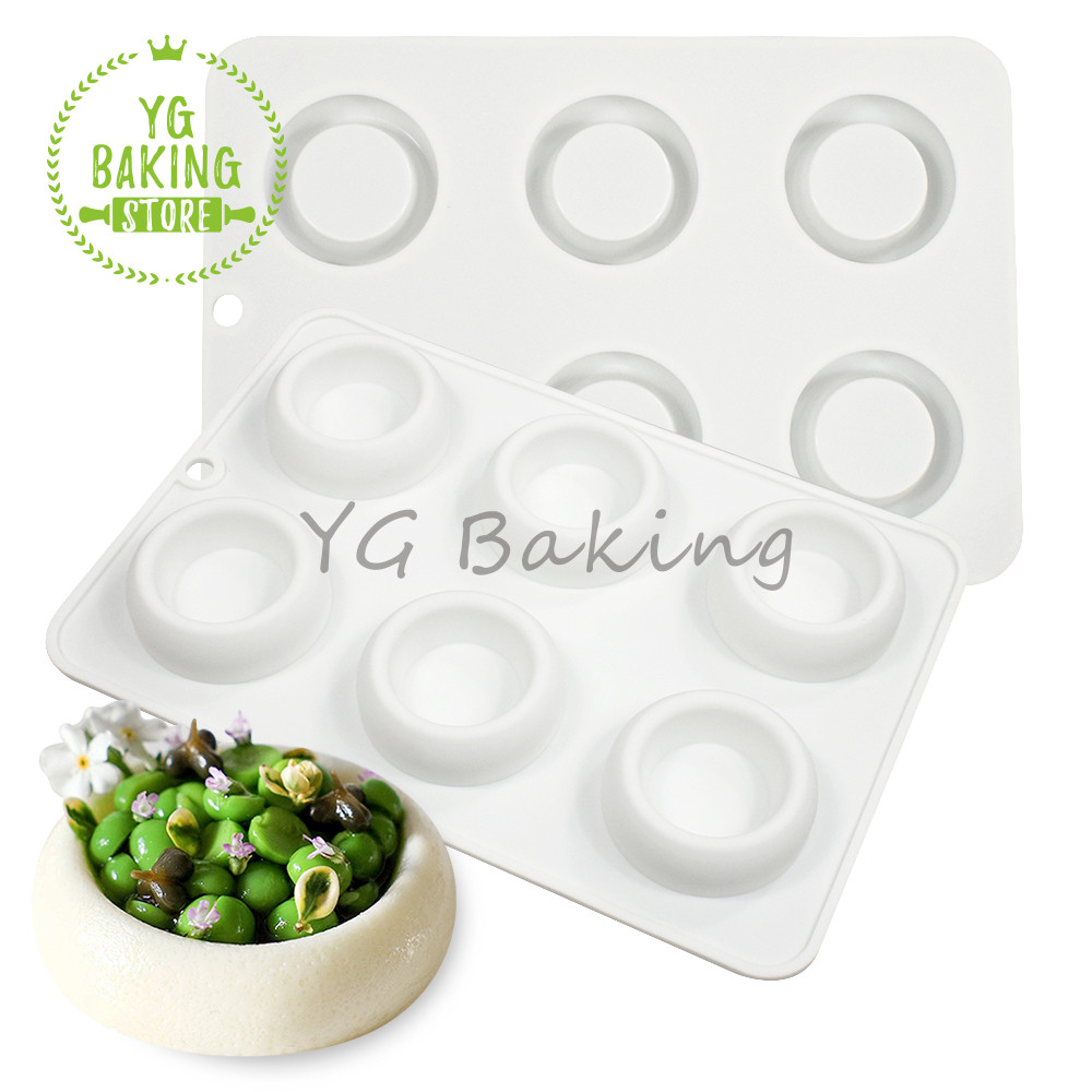 

Dorica 6 Cavity 3D Round Ring Design Pudding Silicone Mousse Mould DIY Dessert Chocolate Mold Cake Decorating Tools Bakeware