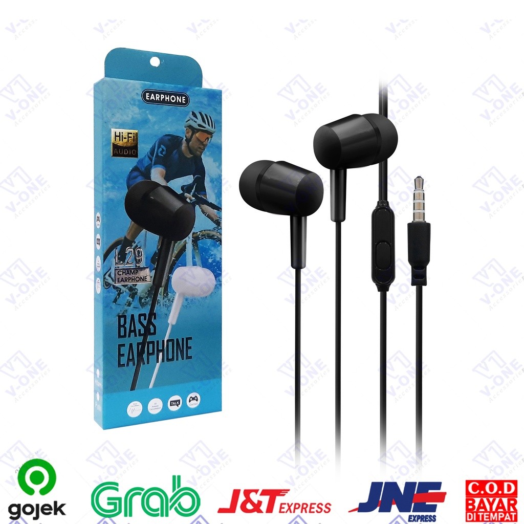 Earphone Handsfree Headset L29 with Mic Headset Stereo L29