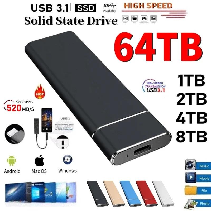 External Hard Drive SSD 1TB High-capacity USB/Type-C Interface High-speed Mini Portable External Ssd