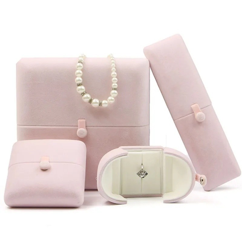 

Good Quality Velvet Jewelry Box Double Open Ring Pendant Earrings Necklace Box Jewelry Display Gift Case