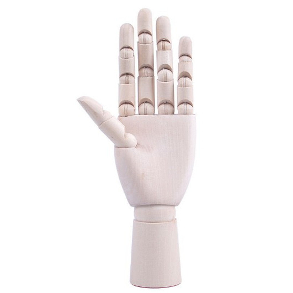 

1PC Tall Wooden Hand Drawing Sketch Mannequin Model Wooden Mannequin Hand Movable Limbs Human Artist Model left hand