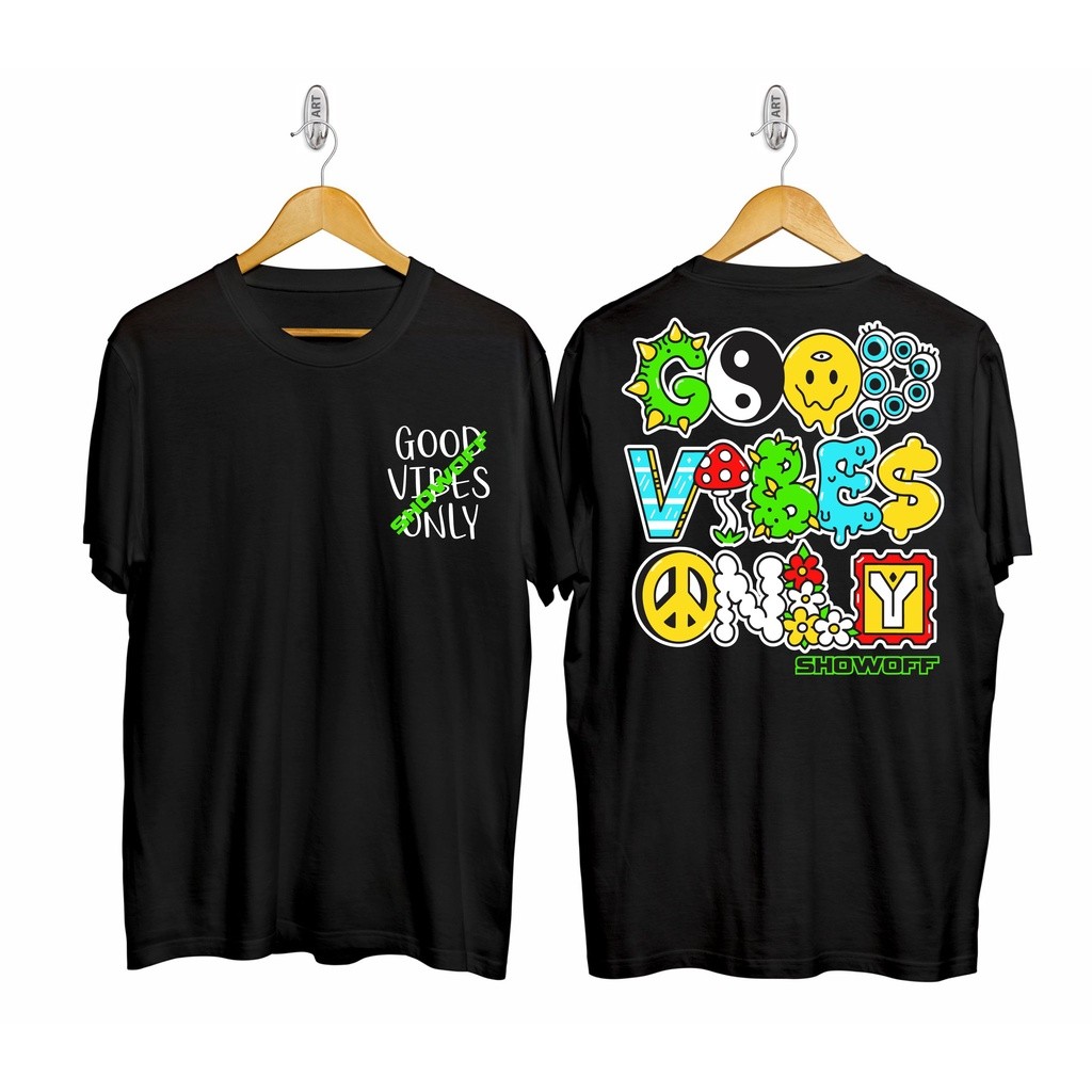 baju kaos pria lengan pendek polos / kaos good vibes / baju kaos distro terbaru / kaos kekinian /KAO