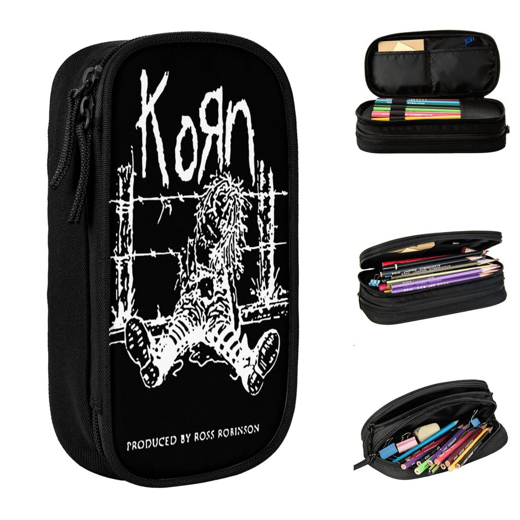 

Ross Doll Korn Pencil Case Nu Metal Band Neidermeyers Pencilcases Pen Box for Student Large Storage Pencil Bag Office Stationery