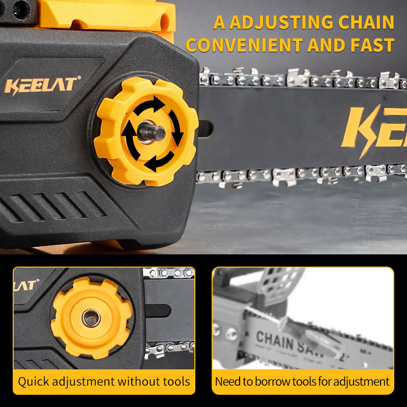 TERLENGKAP KEELAT Chainsaw 6/8/12 inch Gergaji Cordless Mini Chainsaw KEC009 Brushless Gergaji Kayu
